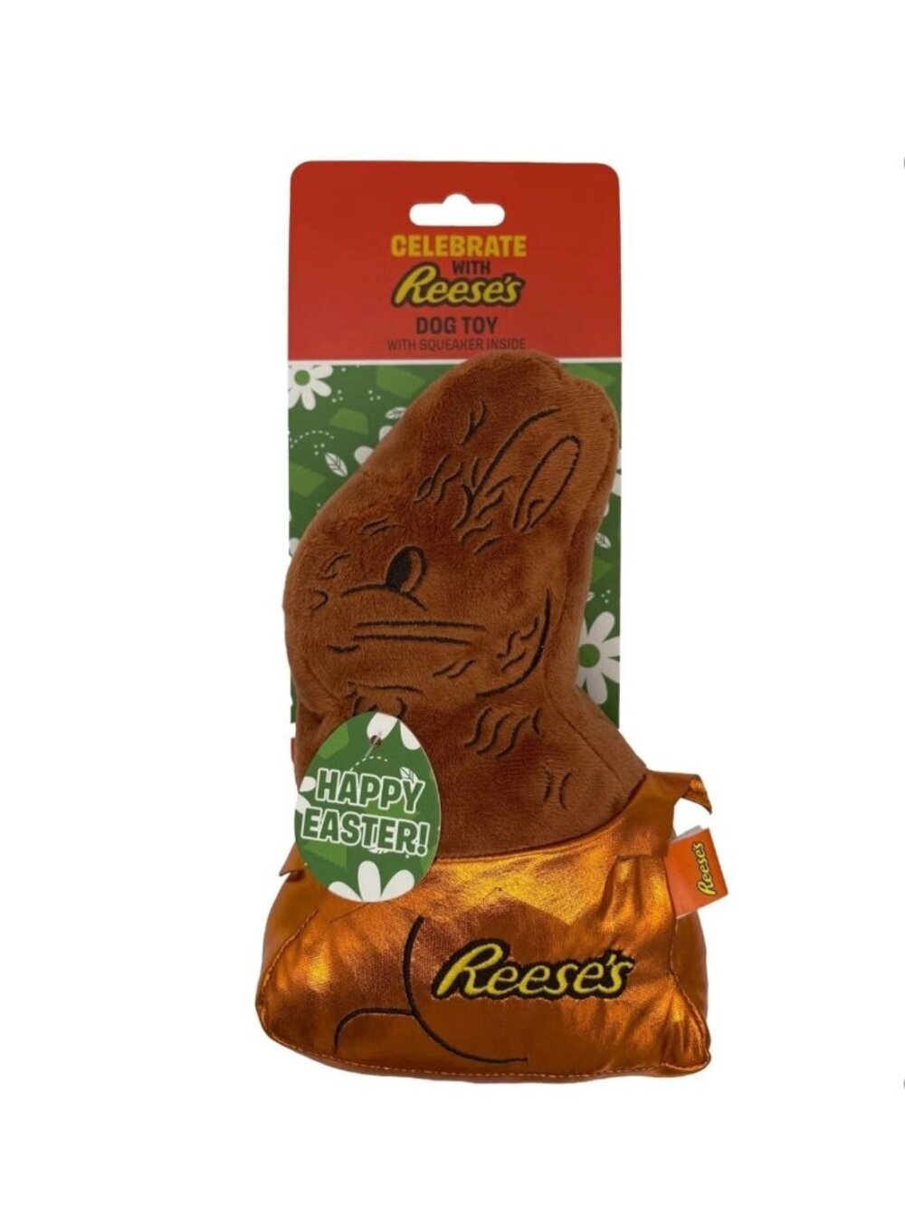 HERSHEY'S Reese's Easter Chocolate Bunny Plush Dog Toy Squeaker NWT